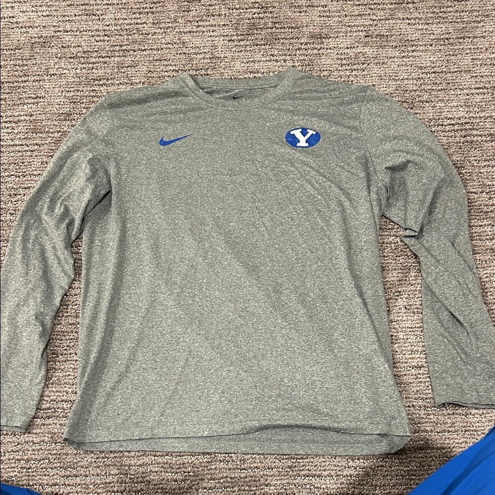 Nike BYU Gray Long Sleeve Men's Tee